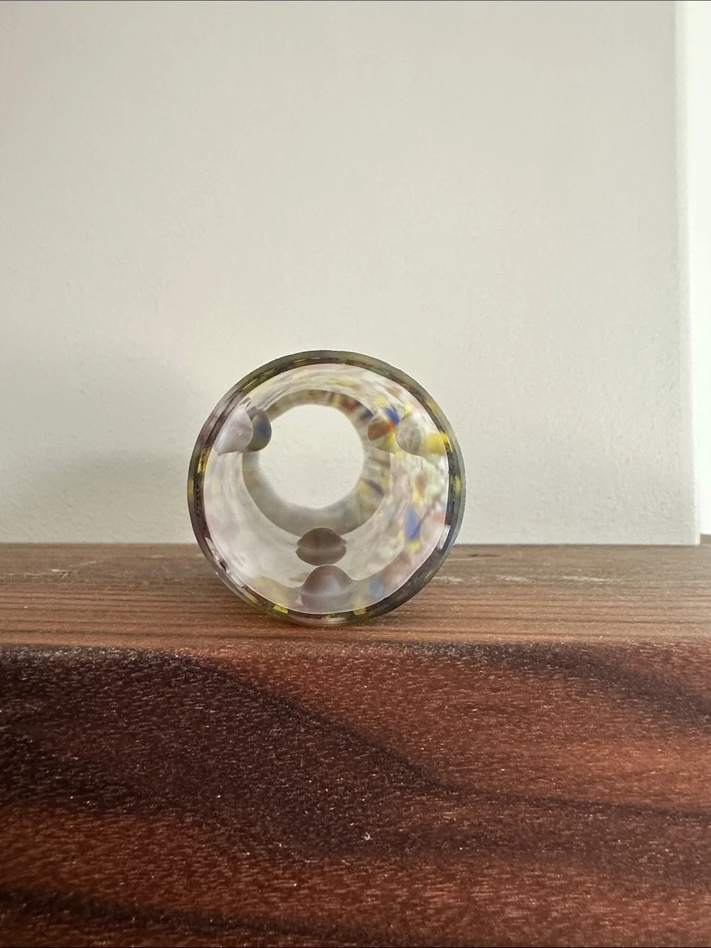 Hand-Blown End of Day Confetti Art Glass Lamp Chimney Replacement Shade